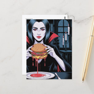 The Vampire With a Cheeseburger Postcard