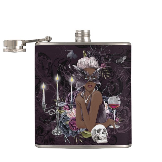 The Vampiress | Moody Gothic Vampy Glam Dark Skin Hip Flask (Opened)