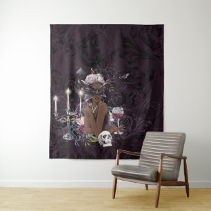 The Vampiress   Moody Gothic Vampy Glam Dark Skin Tapestry