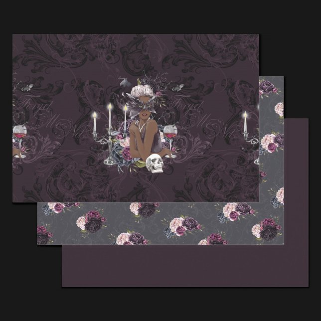 The Vampiress | Moody Gothic Vampy Glam Dark Skin Wrapping Paper Sheet (Creator Uploaded)