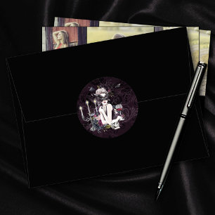 The Vampiress Moody Gothic Vampy Glam Pale Skin Classic Round Sticker