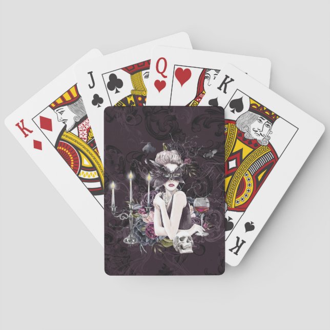 The Vampiress | Moody Gothic Vampy Glam Pale Skin Playing Cards (Back)