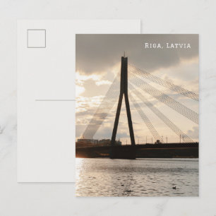 The Vanšu Bridge, Riga, Latvia travel Postcard