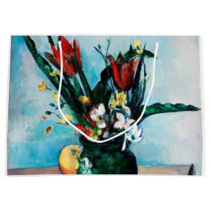 The Vase of Tulips, Paul Cezanne Large Gift Bag