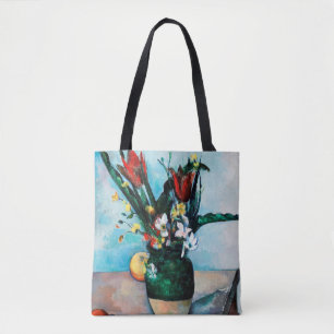 The Vase of Tulips, Paul Cezanne Tote Bag