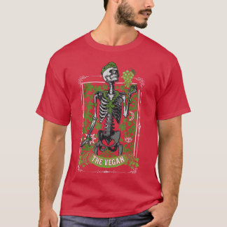 The Vegan Tarot Card, Skeleton Vegan, Tarot Gift F T-Shirt