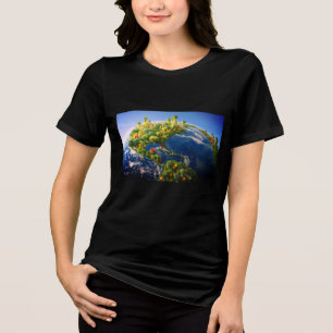 The Vegetable Earth on a Man/Woman Short Sleeve Tri-Blend Shirt