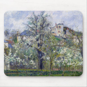The Vegetable Garden with Trees in Blossom Mouse Mat
