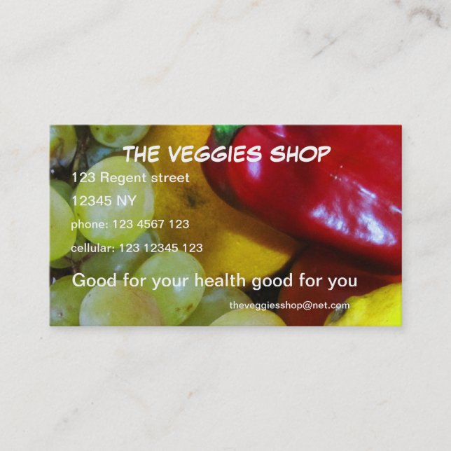 The Veggies Shop Business Card (Front)