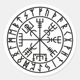 The Vegvísir Icelandic magical stave Classic Round Sticker