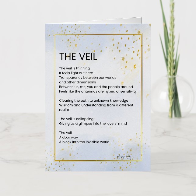 The Veil - Awakening Empowerment Poem Poetry  Foil Greeting Card (Front)