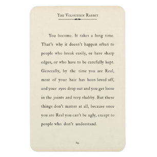 The Velveteen Rabbit Quote, Book Page Magnet