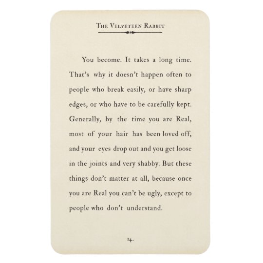 The Velveteen Rabbit Quote Book Page Magnet Zazzle Co Uk