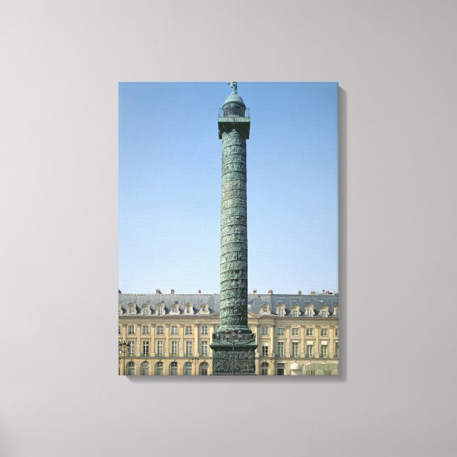 The Vendome Column, with bas-reliefs recording Nap Canvas Print (Front)
