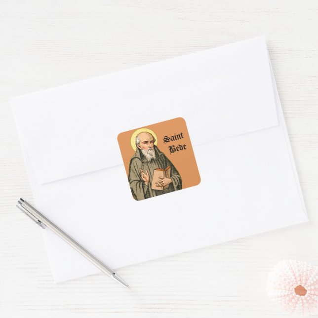 The Venerable Bede as Preacher (P 008) Square Sticker (Envelope)