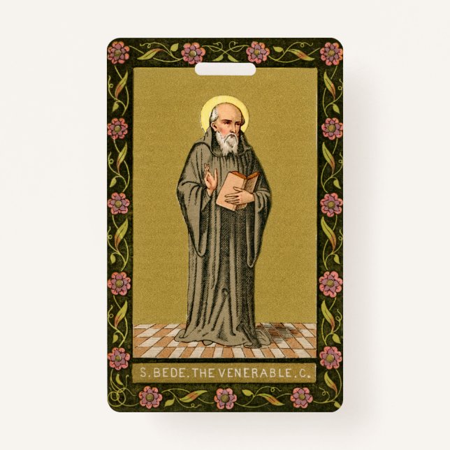 The Venerable Bede Preaching (P 008; Prayer) ID Badge (Front)