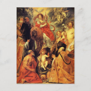 The veneration of the Eucharist by Jacob Jordaens Postcard