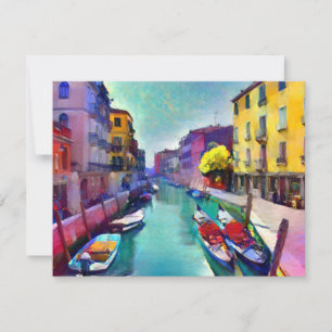 The Venetian Canal Painting Postcard