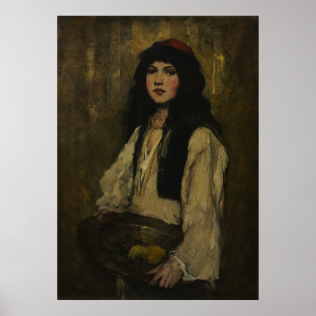 The Venetian Girl, c. 1880. Frank Duveneck, Oil Poster (Front)