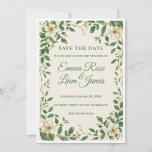 The Verdant Garden Floral Save The Date Card