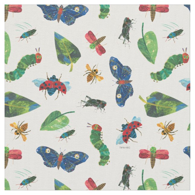 The Very Hungry Caterpillar Be Kind Pattern Fabric (Close Up)