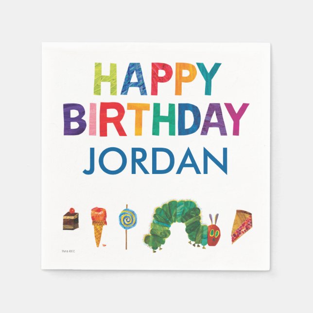 The Very Hungry Caterpillar Birthday Napkin (Front)