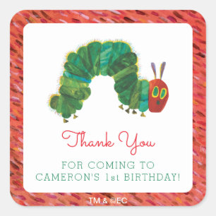The Very Hungry Caterpillar Birthday   Thank You Square Sticker