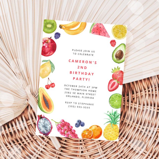 The Very Hungry Caterpillar Fruit Birthday Invitation (Creator Uploaded)