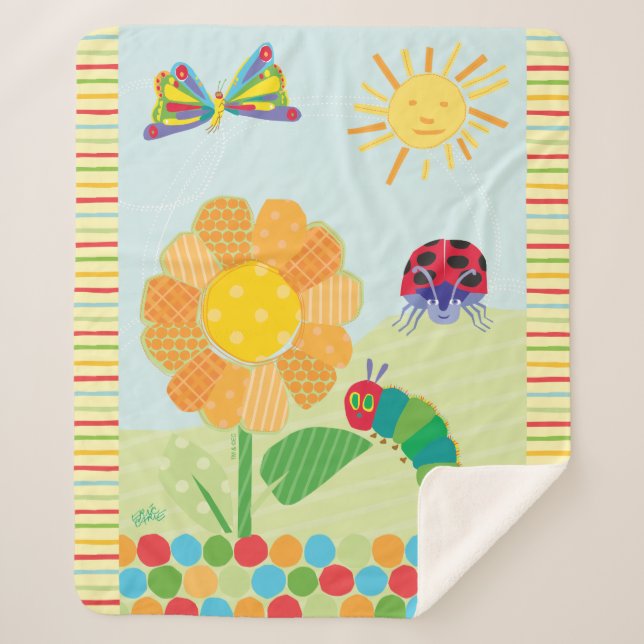 The Very Hungry Caterpillar Good Morning Sunshine Sherpa Blanket (Front)