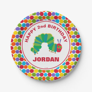 The Very Hungry Caterpillar   Happy Birthday Paper Plate