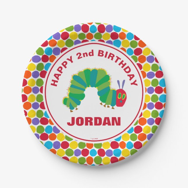 The Very Hungry Caterpillar | Happy Birthday Paper Plate (Front)