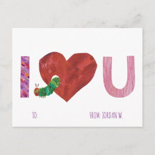 The Very Hungry Caterpillar I Heart You Holiday Postcard