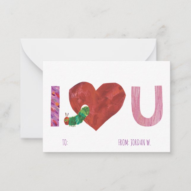 The Very Hungry Caterpillar | I Heart You Note Card (Front)