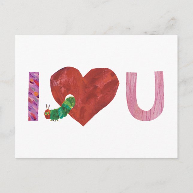 The Very Hungry Caterpillar | I Heart You Postcard (Front)