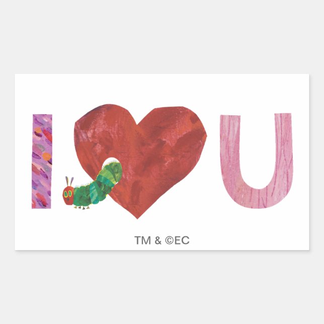 The Very Hungry Caterpillar | I Heart You Rectangular Sticker (Front)