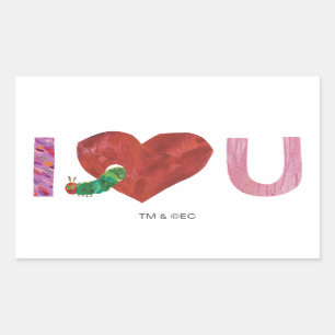 The Very Hungry Caterpillar   I Heart You Rectangular Sticker