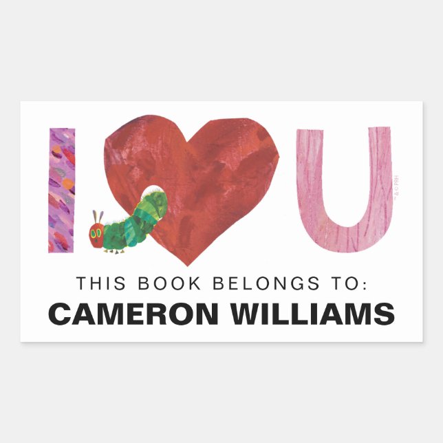 The Very Hungry Caterpillar | I Heart You Rectangular Sticker (Front)
