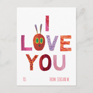 The Very Hungry Caterpillar I Love You Holiday Postcard