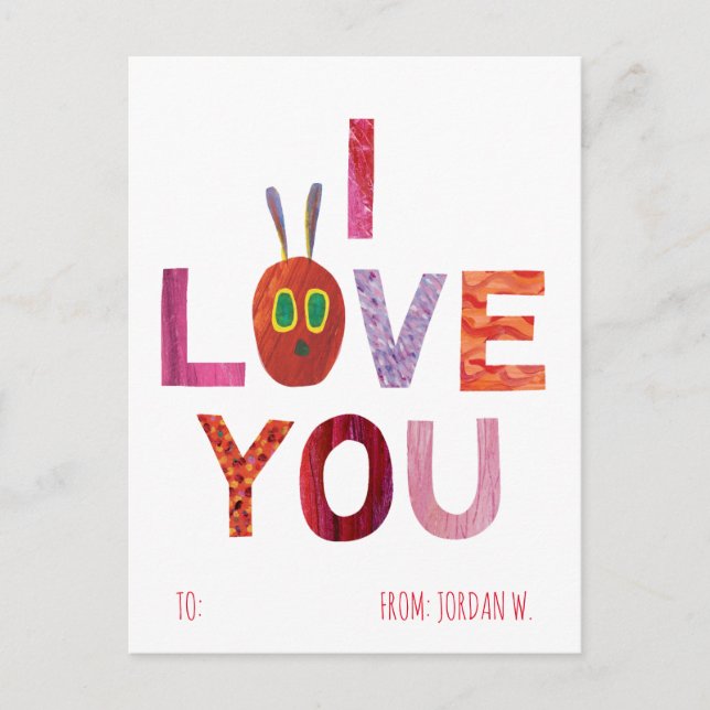 The Very Hungry Caterpillar | I Love You Holiday Postcard (Front)