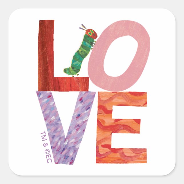 The Very Hungry Caterpillar | LOVE Square Sticker (Front)