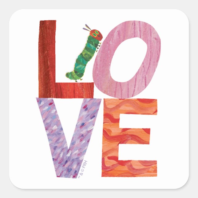 The Very Hungry Caterpillar | LOVE Square Sticker (Front)