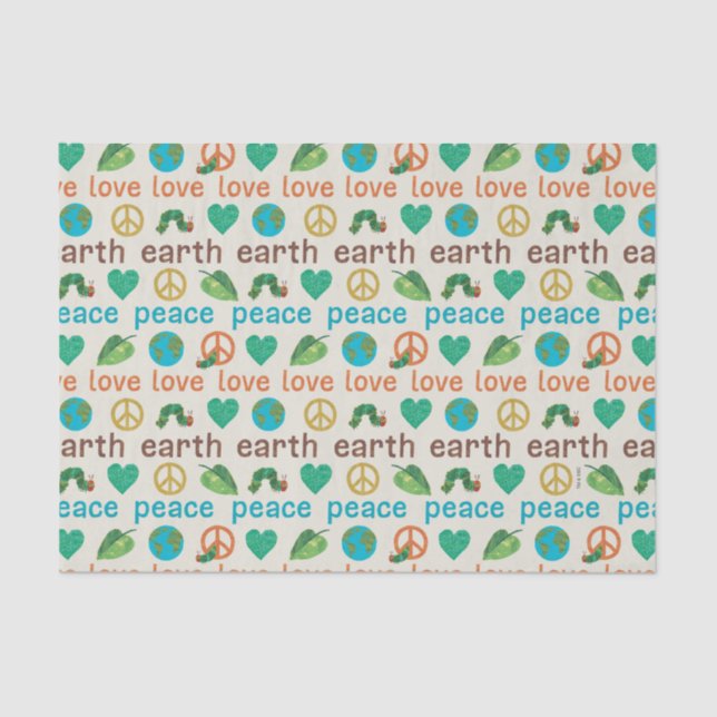 The Very Hungry Caterpillar Peace Love Earth Tissue Paper (Front)