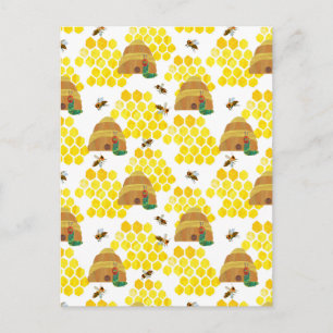 The Very Hungry Caterpillar Save the Bees Pattern Postcard