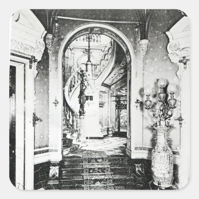 The Vestibule and Onyx Staircase Square Sticker (Front)