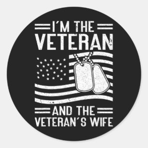 The Veteran and The Veteran's Wife Proud American  Classic Round Sticker