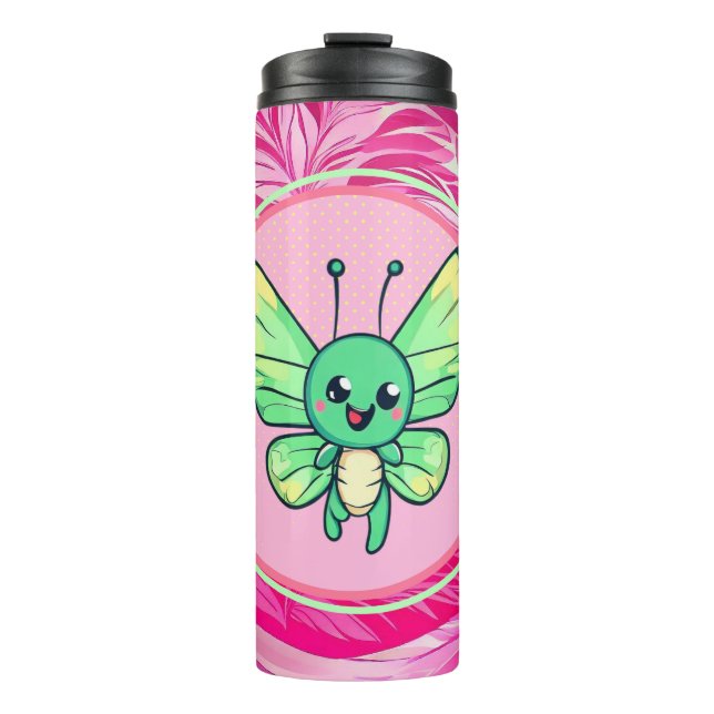 THE VIBRANT BUTTERFLY SYMBOLIZING VITALITY, GROWTH THERMAL TUMBLER (Front)