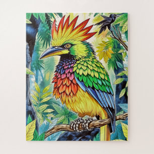 The Vibrant Crested Bird children's Jigsaw Puzzle