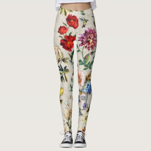 The Victorian-Era  Floral Watercolor Creation Leggings