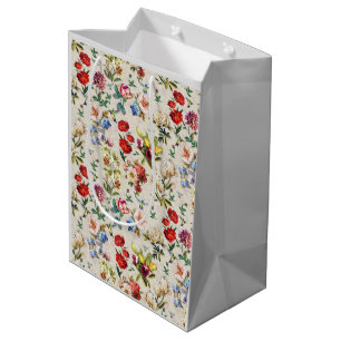 The Victorian-Era Floral Watercolor Creation Medi Medium Gift Bag