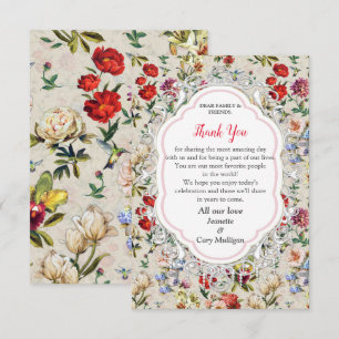 The Victorian-Era  Floral Watercolor Creation RSVP Card